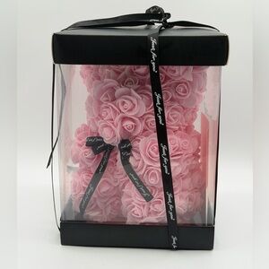 Brand New Pink Rose Teddy Bear in Gift Box